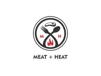 Meat [plus sign] Heat  logo design by Arxeal