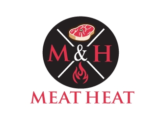 Meat [plus sign] Heat  logo design by AamirKhan