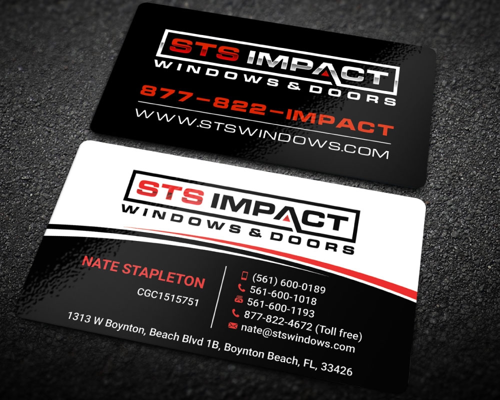 STS Windows & Doors logo design by Boomstudioz