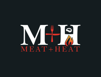 Meat [plus sign] Heat  logo design by Mahrein