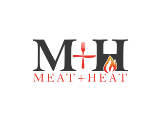 Meat [plus sign] Heat  logo design by Mahrein