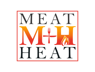 Meat [plus sign] Heat  logo design by Mahrein