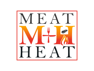 Meat [plus sign] Heat  logo design by Mahrein