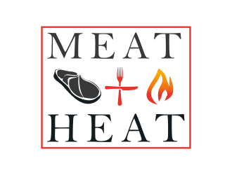 Meat [plus sign] Heat  logo design by Mahrein