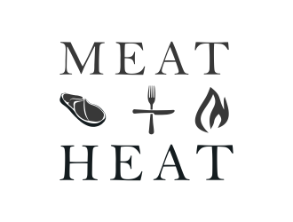 Meat [plus sign] Heat  logo design by Mahrein