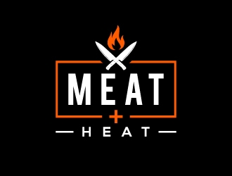 Meat [plus sign] Heat  logo design by BrainStorming