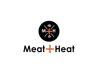 Meat [plus sign] Heat  logo design by oke2angconcept