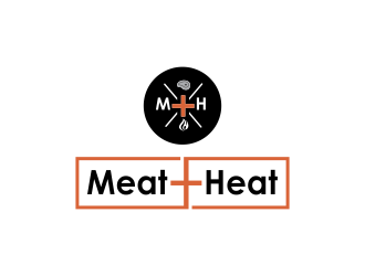 Meat [plus sign] Heat  logo design by oke2angconcept