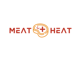 Meat [plus sign] Heat  logo design by BlessedArt