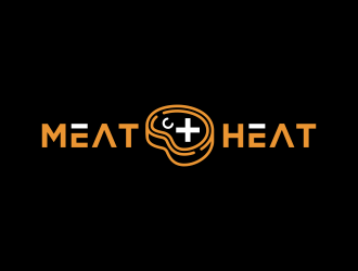 Meat [plus sign] Heat  logo design by BlessedArt