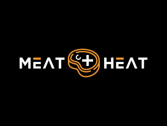 Meat [plus sign] Heat  logo design by BlessedArt