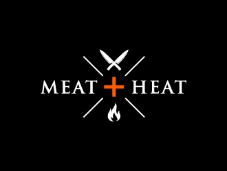 Meat [plus sign] Heat  logo design by BrainStorming