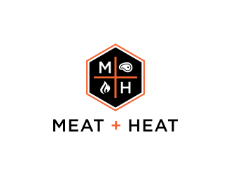 Meat [plus sign] Heat  logo design by uptogood
