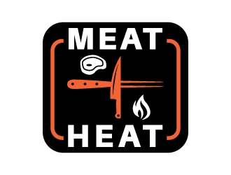 Meat [plus sign] Heat  logo design by MUSANG