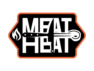 Meat [plus sign] Heat  logo design by MUSANG