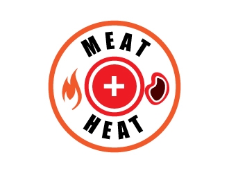 Meat [plus sign] Heat  logo design by KreativeLogos
