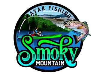 Smoky Mountain Kayak Fishing logo design by DreamLogoDesign
