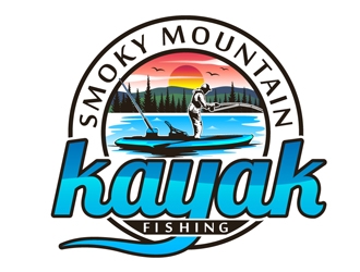 Smoky Mountain Kayak Fishing logo design by DreamLogoDesign