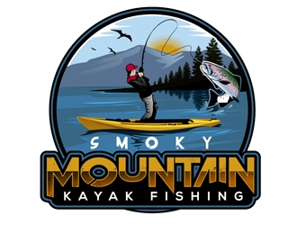 Smoky Mountain Kayak Fishing logo design by DreamLogoDesign