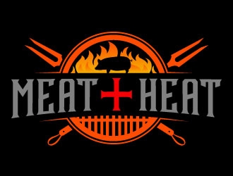 Meat [plus sign] Heat  logo design by daywalker