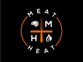 Meat [plus sign] Heat  logo design by MUSANG