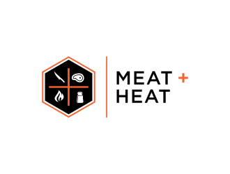 Meat [plus sign] Heat  logo design by uptogood