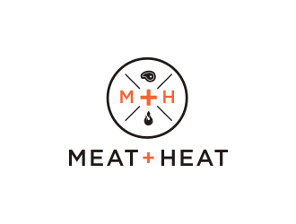 Meat [plus sign] Heat  logo design by Sheilla