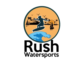 Rush Watersports logo design by AamirKhan