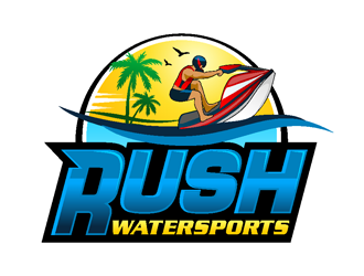 Rush Watersports logo design by coco