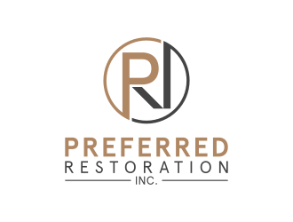 Preferred Restoration, Inc. logo design by Dakon