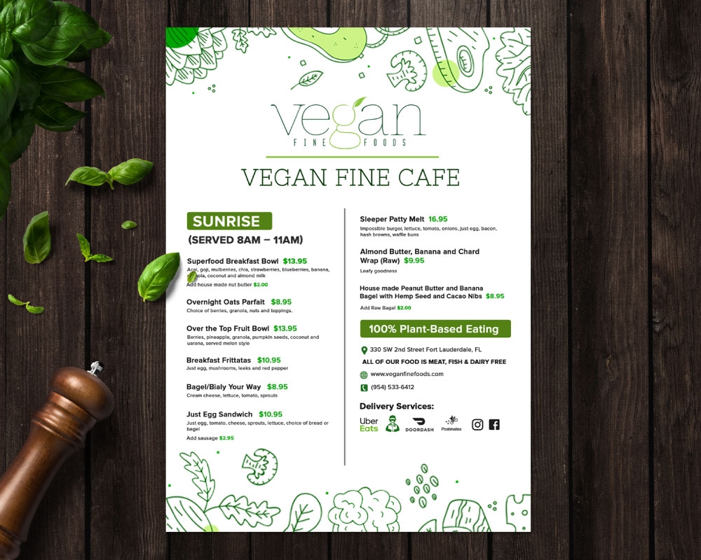 Vegan Fine Cafe logo design by Boomstudioz
