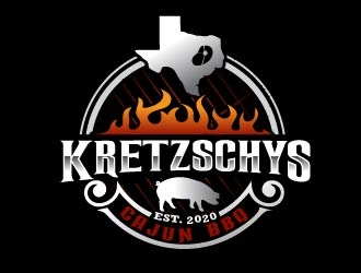 Kretzschys Cajun BBQ logo design by Sorjen