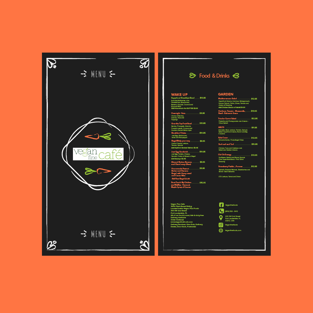 Vegan Fine Cafe logo design by czars