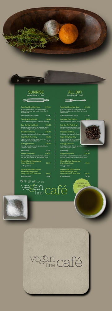 Vegan Fine Cafe logo design by marshall