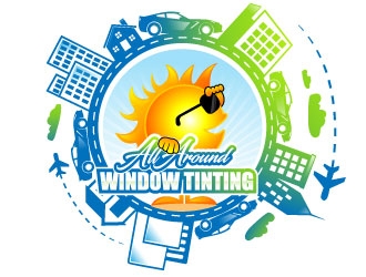 All Around Window Tinting  logo design by LogoQueen
