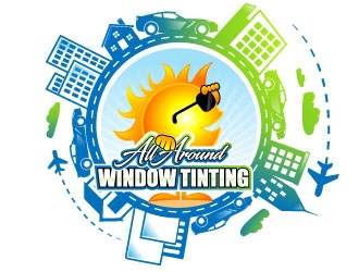 All Around Window Tinting  logo design by LogoQueen