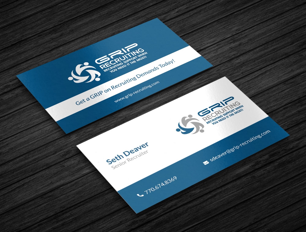 Grip Recruiting - Tag line: Recruiting support when you need it the most! logo design by fritsB