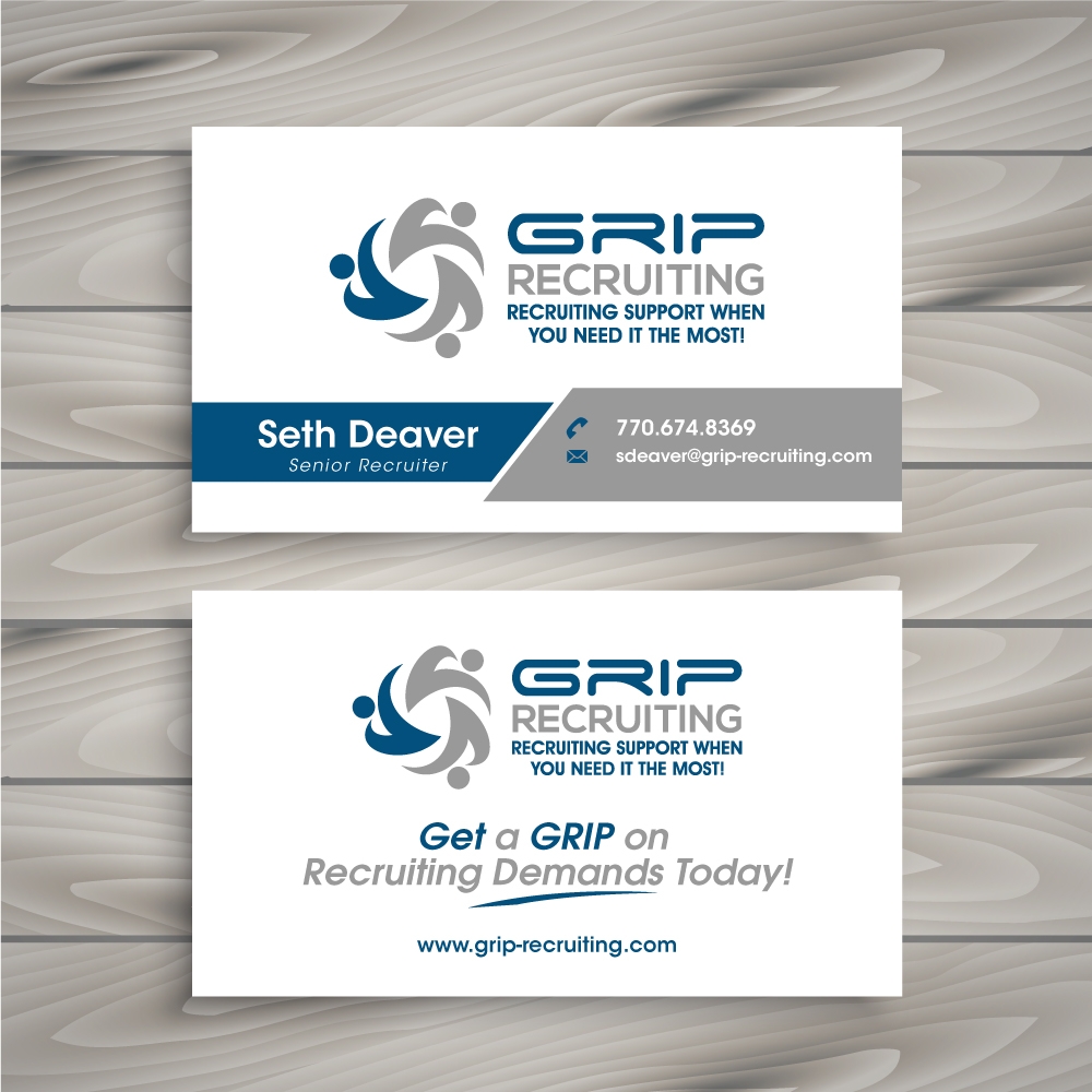Grip Recruiting - Tag line: Recruiting support when you need it the most! logo design by abss