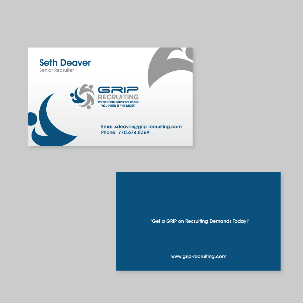 Grip Recruiting - Tag line: Recruiting support when you need it the most! logo design by CuteCreative