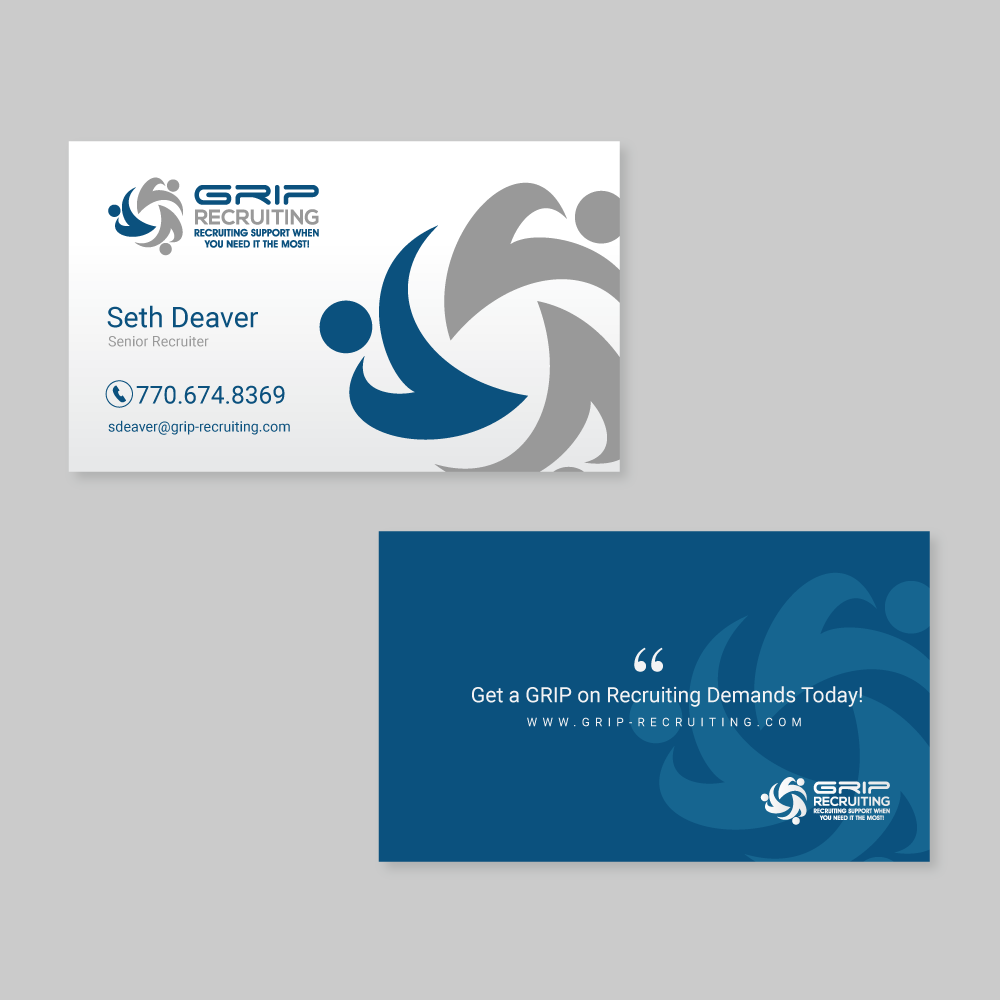 Grip Recruiting - Tag line: Recruiting support when you need it the most! logo design by CuteCreative