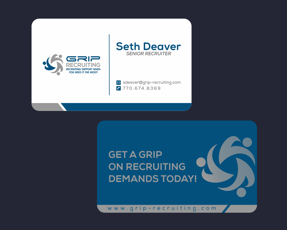 Grip Recruiting - Tag line: Recruiting support when you need it the most! logo design by Mahrein