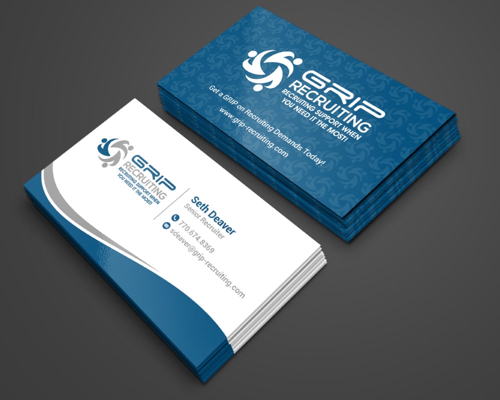 Grip Recruiting - Tag line: Recruiting support when you need it the most! logo design by Boomstudioz