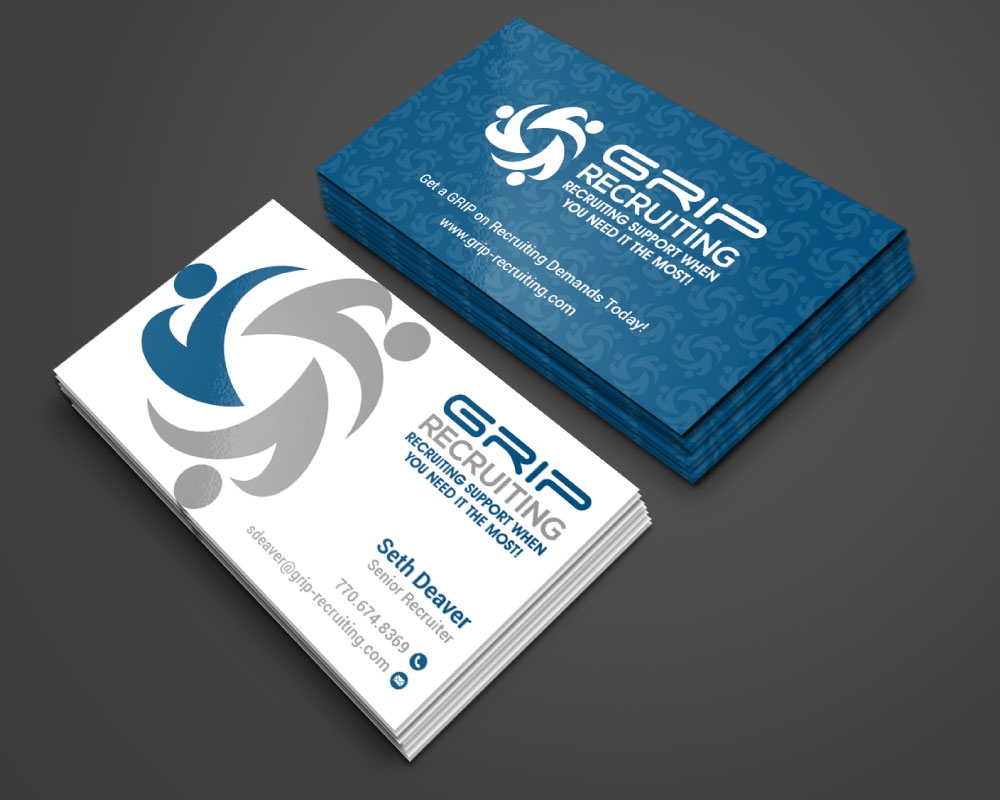 Grip Recruiting - Tag line: Recruiting support when you need it the most! logo design by Boomstudioz