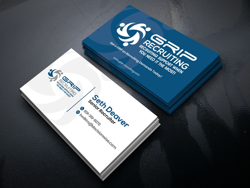 Grip Recruiting - Tag line: Recruiting support when you need it the most! logo design by kakikukeju