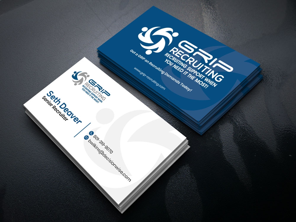 Grip Recruiting - Tag line: Recruiting support when you need it the most! logo design by kakikukeju