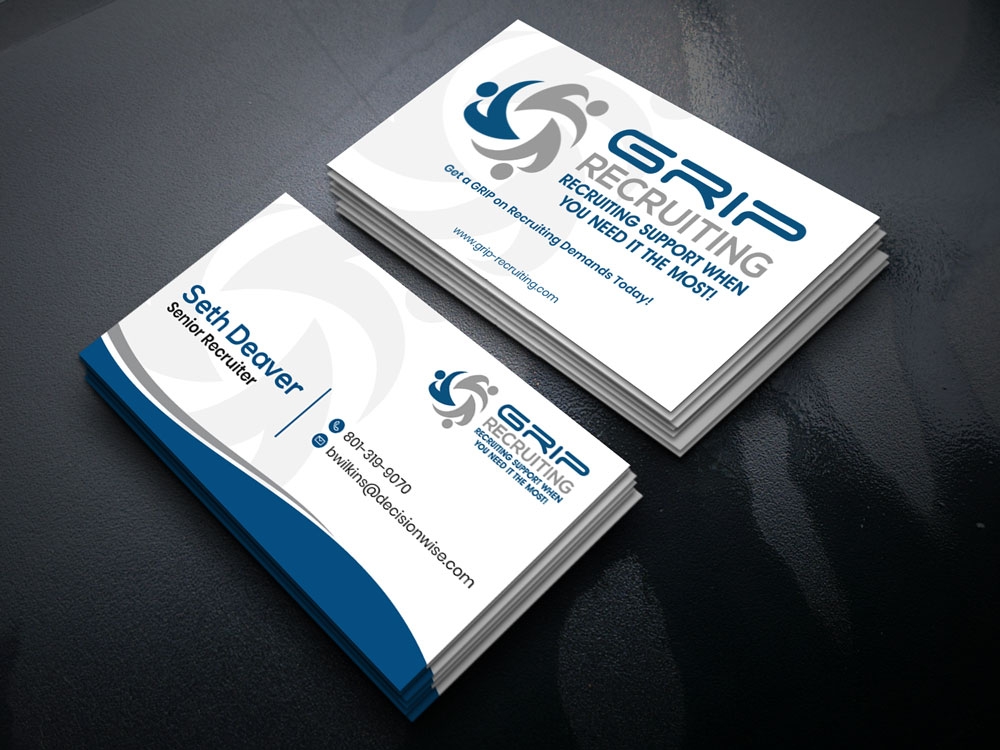 Grip Recruiting - Tag line: Recruiting support when you need it the most! logo design by kakikukeju