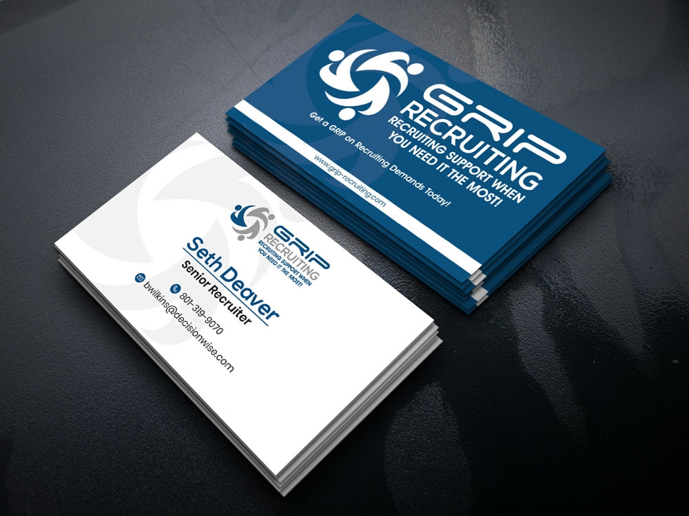 Grip Recruiting - Tag line: Recruiting support when you need it the most! logo design by kakikukeju