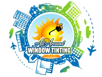 All Around Window Tinting  logo design by LogoQueen