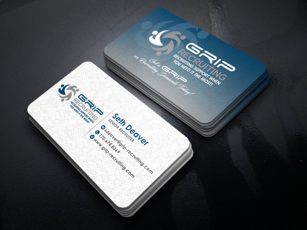 Grip Recruiting - Tag line: Recruiting support when you need it the most! logo design by KHAI