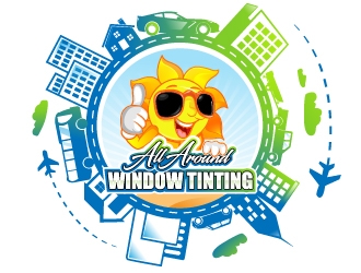 All Around Window Tinting  logo design by LogoQueen